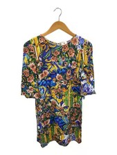 DOLCE&GABBANA/7/8 Sleeve Dress/Size 42/Polyester/Blue/All-over Print/F6BC1T//