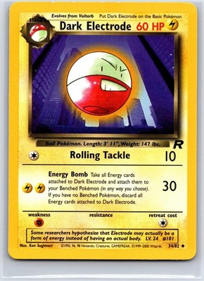 Dark Electrode 34/82 Uncommon Team Rocket Pokemon Unlimited NM/M 513f-40