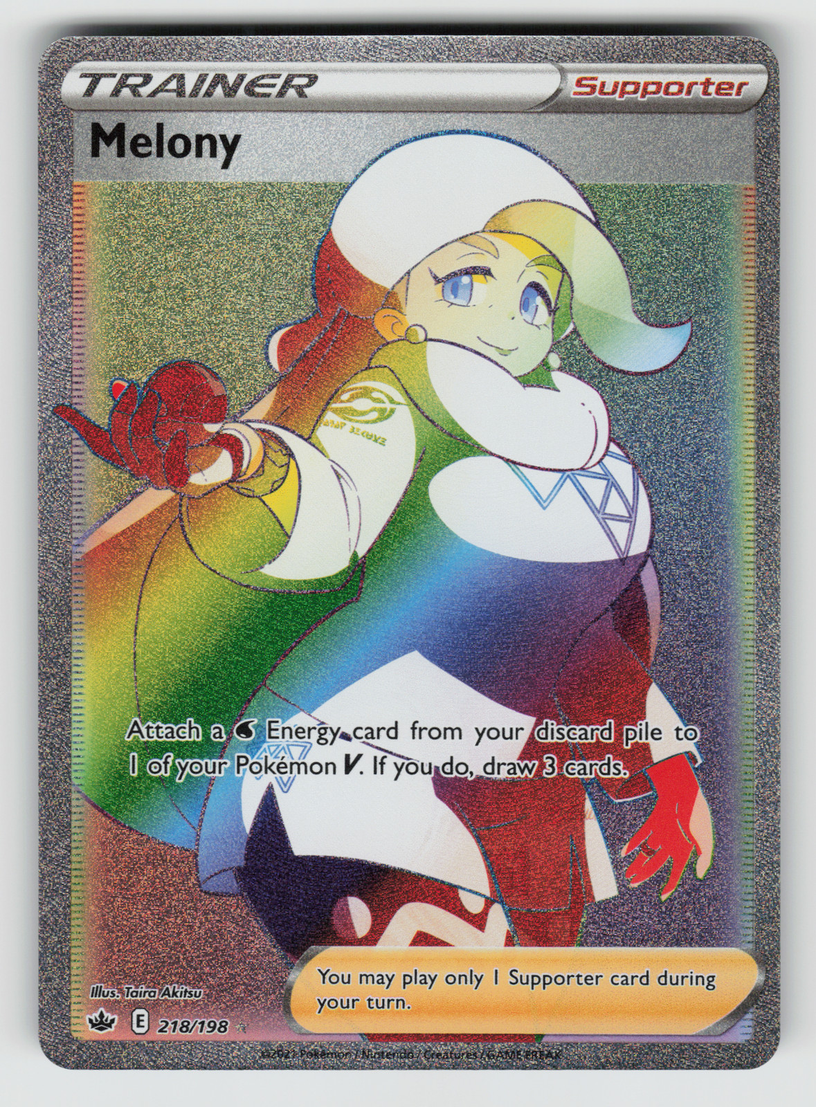 Melony Pokemon Chilling Reign 218/198 Rainbow Secret Rare NM