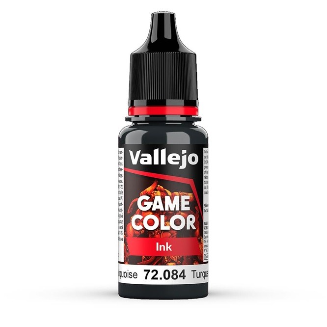 Vallejo 72.084 - Ink in Dark Turquoise, 18 ml - New