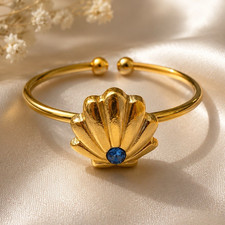 18k Gold Plated  Ring Adjustable Shell Beach ...