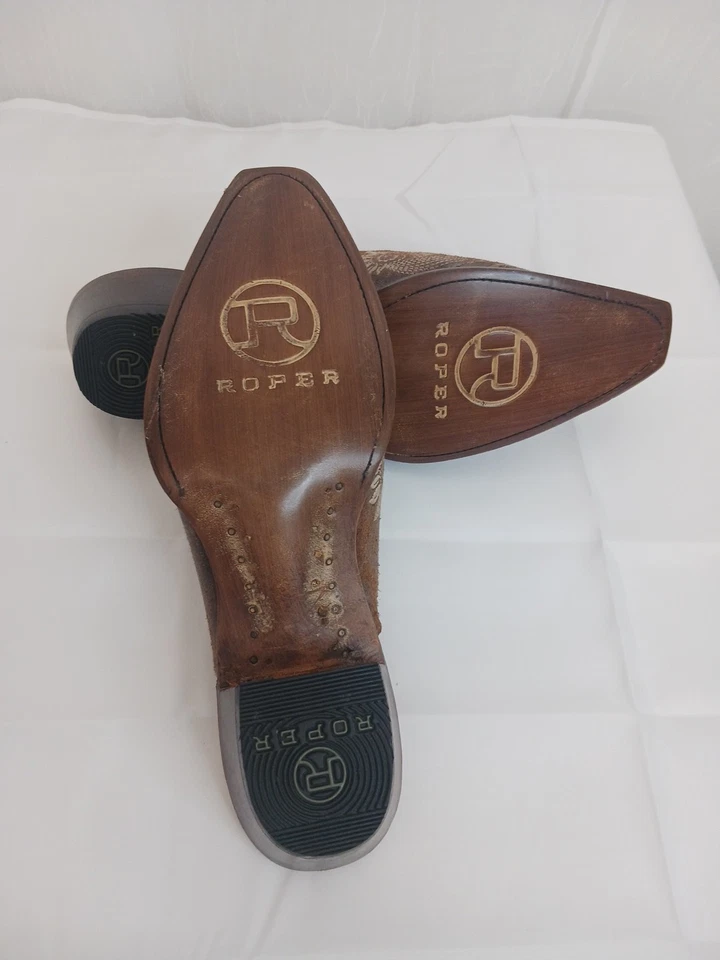 Nuevo Mameluco Mary Mule Cuero Marrón Western Boho Vaquera Hermoso Detalle de Puntada. Foto 3 de 4