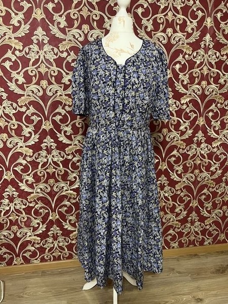 Women Vintage Dress Multicolor Cotton 40