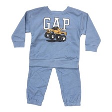 GAP Toddler Boys 2-Piece Logo Fleece Sweatshirt  Jogger Pant Set 5T 