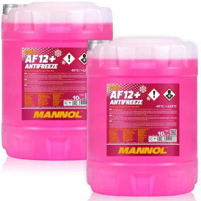2x 10L Kühlerfrostschutz Rot G12+ Mannol Antifreeze AF12 -40C Kühlmittel VW Audi - Bild 1 von 4