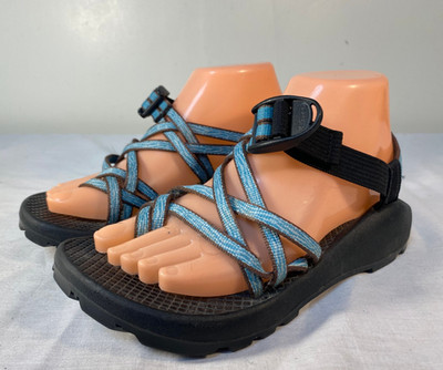 Chaco ZX/1 Sandals Women's Blue Brown Nylon Hiking Vibram Soles - US 7