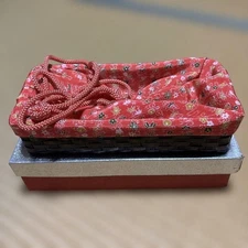 Floral pattern red Japanese bag made of rattan