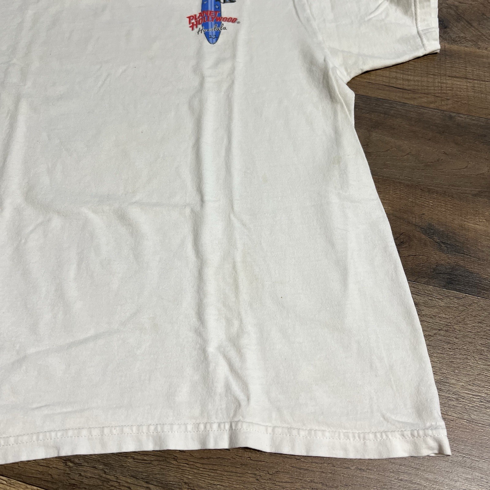 Vintage 90s Planet Hollywood Honolulu T Shirt Adult Size M Medium White Tee