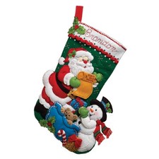 Santa s List 86360 Bucilla Felt Christmas Stocking Kit DIY Personalize