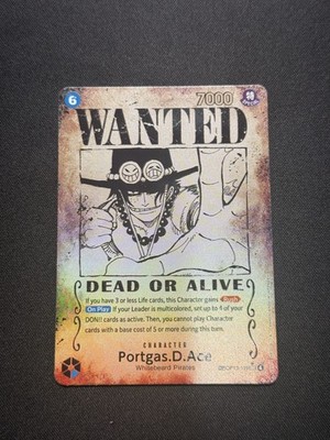 Portgas D Ace OP13-119 SEC WANTED Special Alt Art Error One Piece TCG English NM