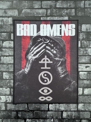 SMALL SEW ON PRINTED PATCH FOR BATTLE JACKET VEST ~ 10.5 x 13.5cm ~ BAD OMENS