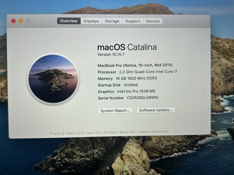 MacBook Pro (2015) 15 pulgadas - Intel Quad Core i7 2,2 GHz - 16 GB RAM 256 GB SSD Foto 2 de 4