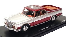 Schuco 1/43 Scale 45 089 0900 - Mercedes Benz 600 Pickup Truck - Silver/Red