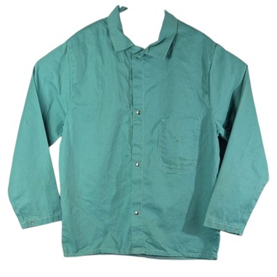 Green Sea Flame Resistant Shirt Westex Proban FR-7A Welding Long Snap Mens L-XL