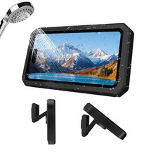 Shower Phone Holder Waterproof, 480  Rotatable Retractable Large, Black