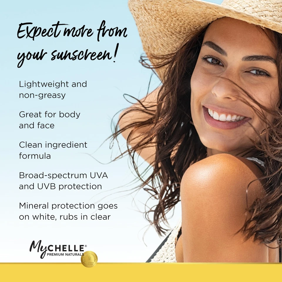 MyCHELLE Sun Shield SPF 28 Sunscreen Cream 2.3oz Body Face Protection Vegan - Image 3 of 4