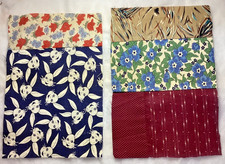 Feedsack Vintage Cotton Quilt Fabric Lot Of 30 Cut Pieces Mixed Sizes Patterns