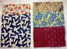 Feedsack Vintage Cotton Quilt Fabric Lot Of 30 Cut Pieces Mixed Sizes Patterns