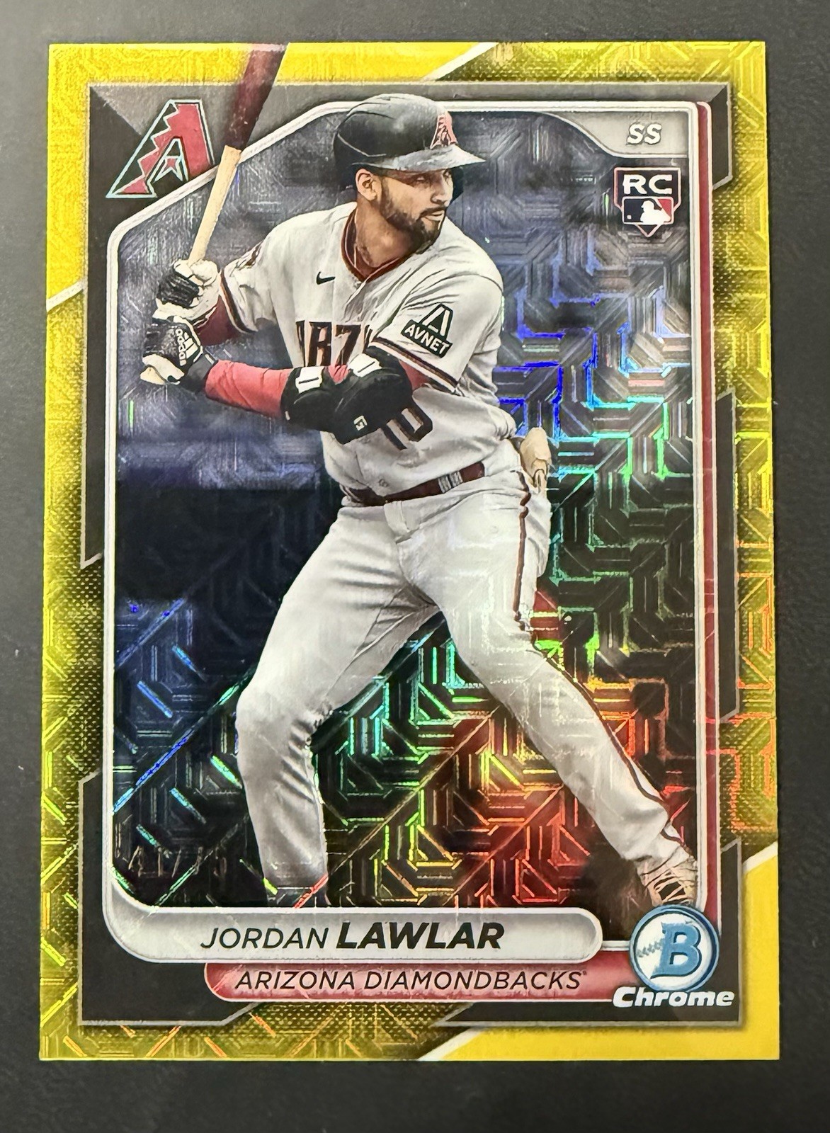 2024 Bowman Chrome - Jordan Lawlar #55 Yellow Mojo Refractor /75 (RC)