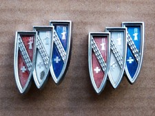 Vintage Pair 1960s Buick Tri Shield Emblems 2 Gm 20462574 Grill Trunk Fender Vintage Pair 1960s Buick Tri Shield Emblems 2 Gm 20462574 Grill Trunk Fender
