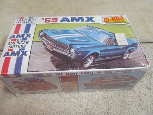 NOS JO-HAN 1969 AMERICAN MOTORS AMX PLASTIC MODEL CAR KIT, NEVER OPENED.