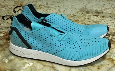 ADIDAS Zx Flux ADV Asymmetrical Primeknit Trainer Blue Black Shoes NEW Mens 12