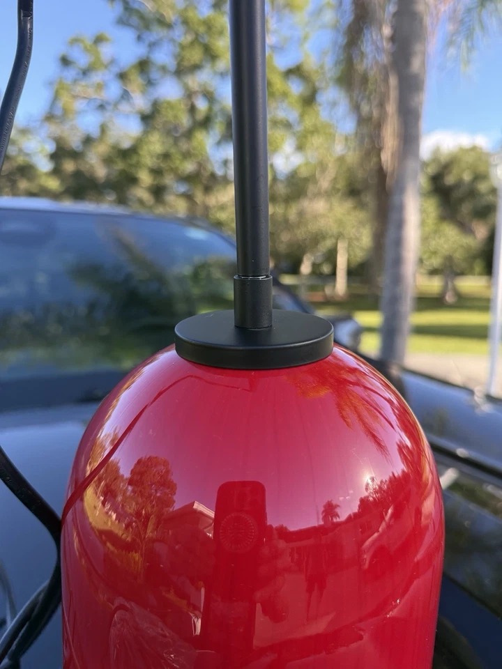 Luz colgante OGGETTI Art Soplada de cristal de Murano rojo/negro NUEVO Foto 3 de 4