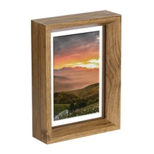 Floating Frame, 6 x 4 Inch Wood Picture Frame, Natural Wood
