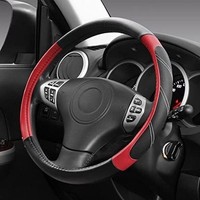 Auto Lenkkrad-Abdeckung Leder Stretch Griff FüR Die Meisten Fahrzeuge
