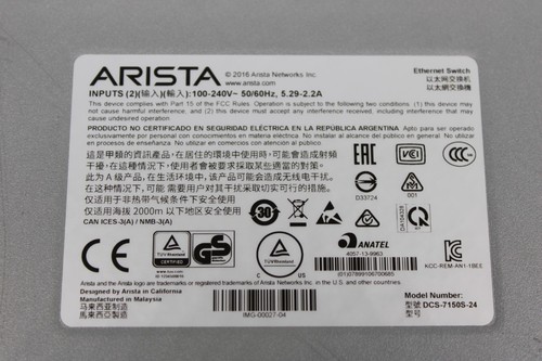 Conmutador de red de latencia ultrabaja Arista DCS-7150S-24-R 24 puertos 1/10 GbE - Imagen 8 de 8