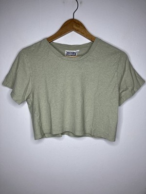 Jungmaven Women's Lorel Crop Small Sage Green Hemp Organic Cotton Top Shirt