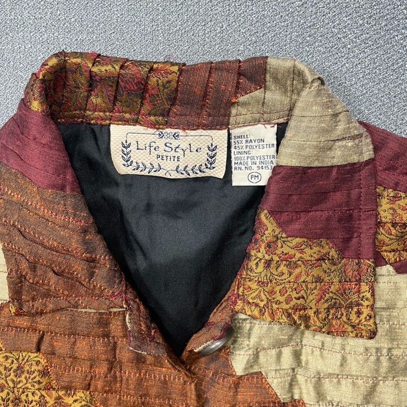 Life Style Petite Patchwork Blazer Jacket Geometr… - image 2