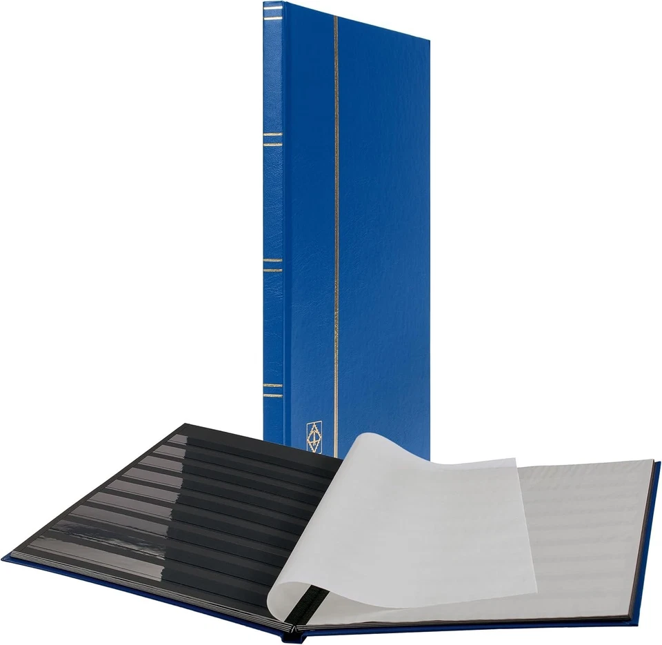 Stamp Stockbook Faux Leather Blue 16 Pages Large Capacity for Collectors - Image 3 of 4
