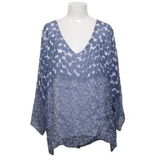 Gina Laura, Bluse, Größe: XXL, Blau/Weiß/Mehrfarbig, Elasthan/Seide/Viskose #Qvn