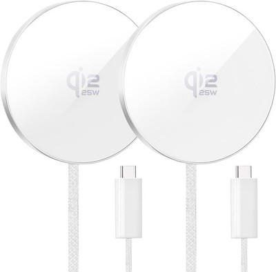 Wireless Charger 2Pack 25W Qi2 Magnetic Wireless Charger for iPhone 17/16/15/14/