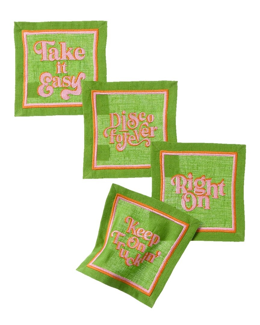 Джонатан Адлер Набор из 4 Коктейльных салфеток Deep Thoughts Зеленый 7790₽