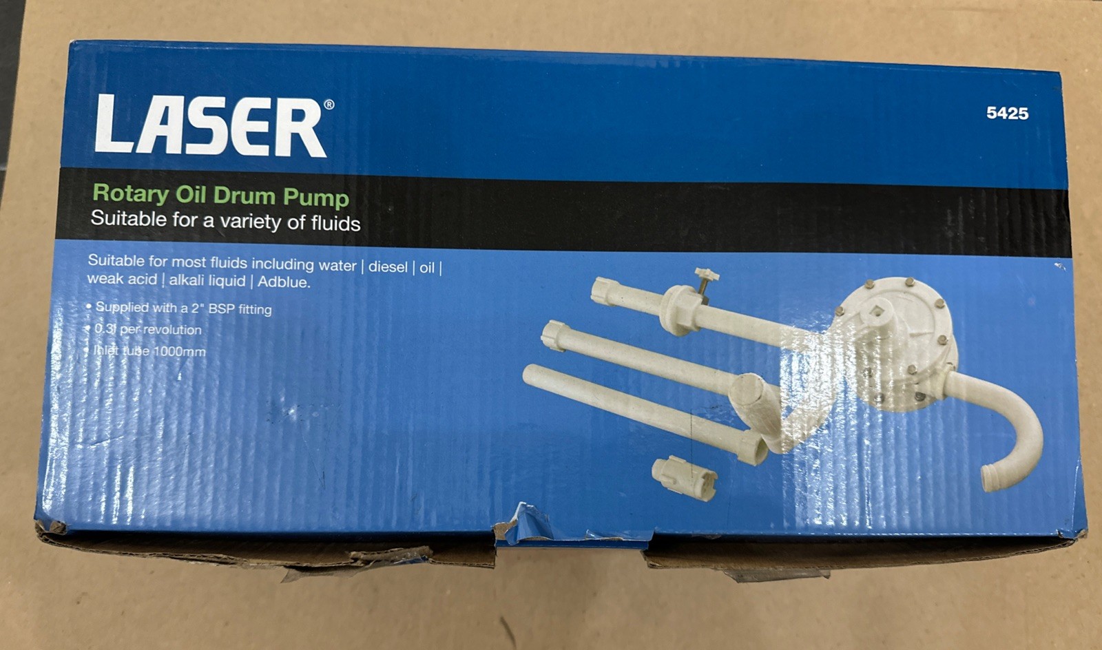 Rotary Oil Drum Pump Laser Part Number 5425  Suitable for a variety of fluids.