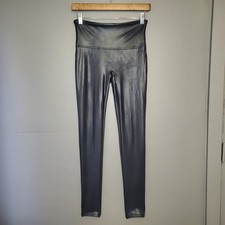Spanx Black Faux Leather Leggings Size Medium