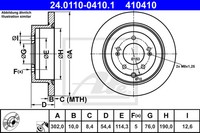 ATE 2X Bremsscheibe Hinten Ø302 Mm Voll FüR Hyundai Tucson TLE 1.6 Gdi 2.0 Crdi
