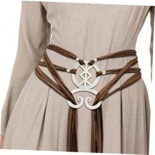 Viking Cross Rope Belt Women Medieval Norse Witch Renaissance Polish Silver