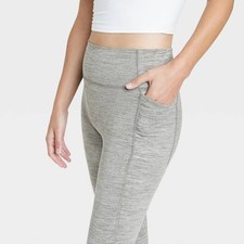 All in Motion Ultra High-Rise Flare Leggings Gray Heathered Active Pants Pockets