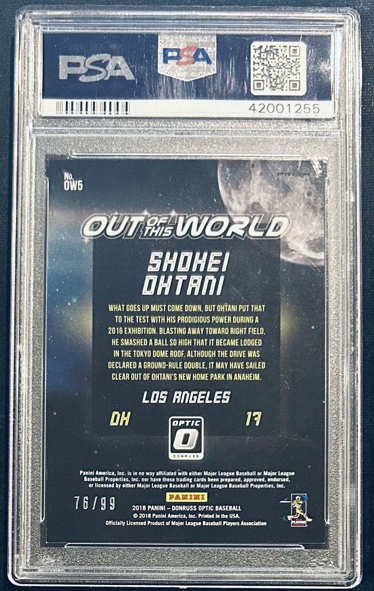 2018 Optic Shohei Ohtani RC #76/99 PSA 10 Red Prizm Pop 6! Out Of