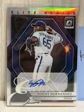 2022 Panini Donruss Optic Yonny Hernandez Texas Rangers Autograph Auto Card