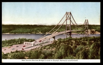 Postcard New Tacoma Narrows Bridge to Olympic Peninsula