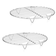 P&P CHEF 9 Inch Cooking Rack Round for Steaming Cooling, 9 inch, Silver