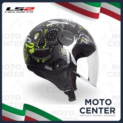 JET HELM LS2 OF558 SPHERE LUX MAXCA Schwarz Gelb Fluoreszierend Größe M (57 cm)