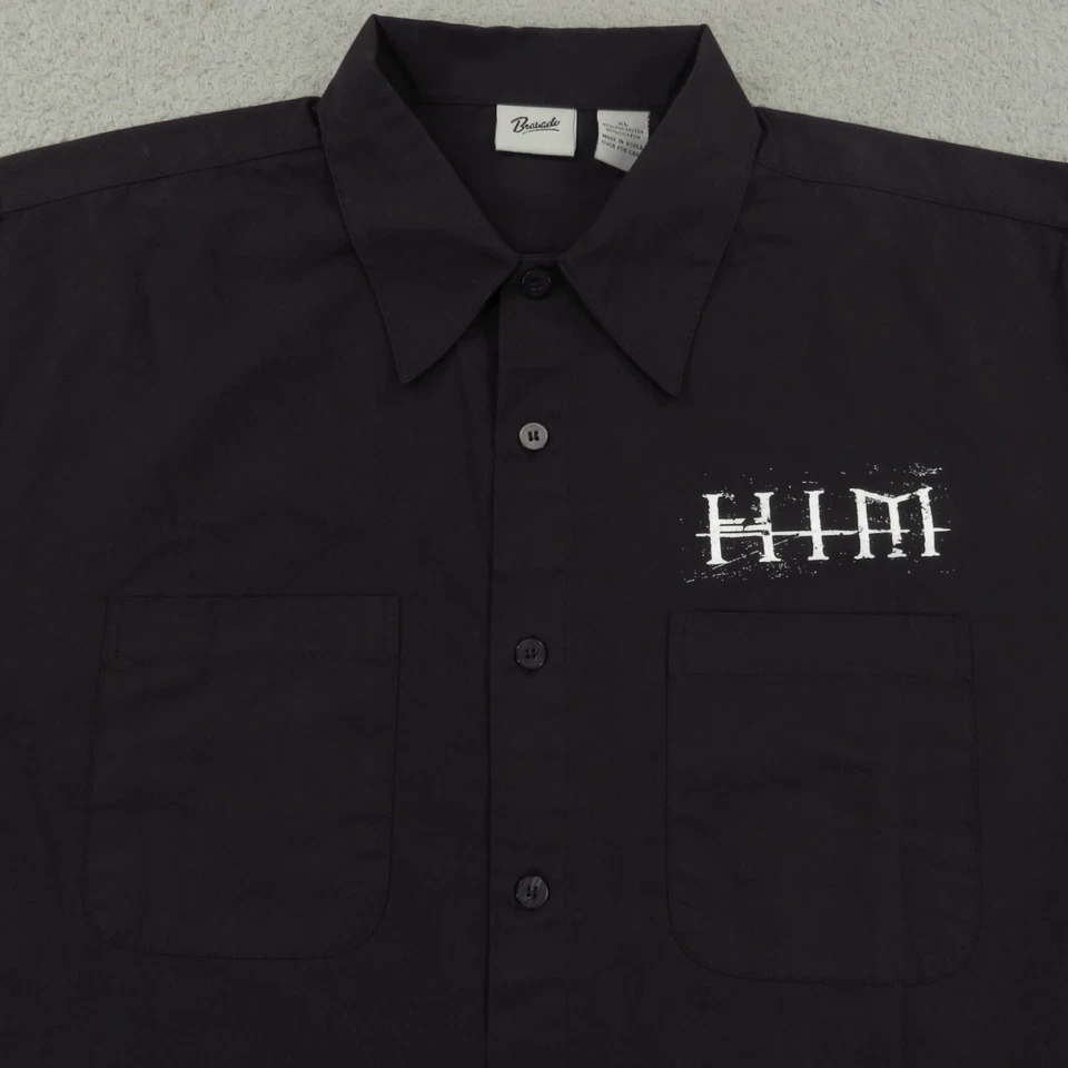 Camisa De Colección HIM Banda Para Hombres XL Heartagram Bam Margera Patinador Gótico Y2K Mercancía Mecánica Foto 4 de 4