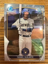 Daniel Guilarte 1st Chrome RC 2023 Bowman Prospects BCP-21 Milwaukee Brewers 