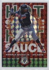 2021 Panini Mosaic Hot Sauce Green Mosaic Prizm Ronald Acuna Jr #HS6 1cx3