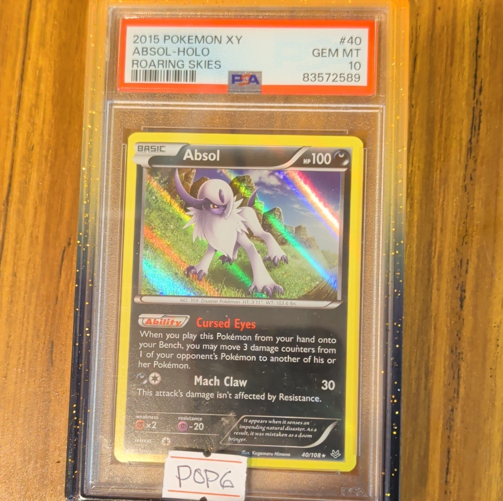 2015 Pokemon POKEMON XY ROARING SKIES #40 Absol-Holo front
